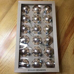 18 Glass Ornaments in Box Christmas Holiday Tree Decorations Small Ball